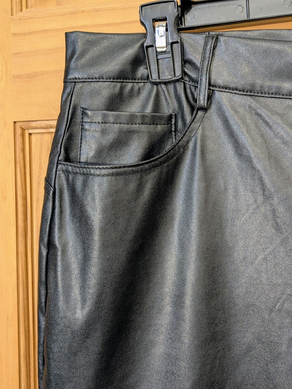 Fashion Noma Faux Leather Pants Flare Leg Size 12 High Rise Trousers Boho Chic - Picture 9 of 15